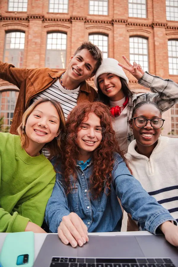 Students on their way to study abroad